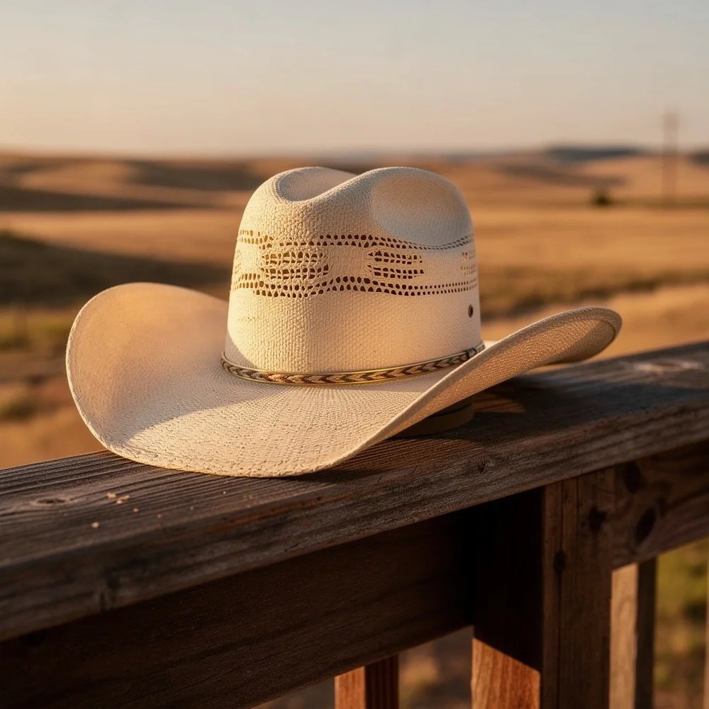 David Turner Straw Bangora Cowboy Hat - XXXX - 7 3/8 - Picture 6 of 16